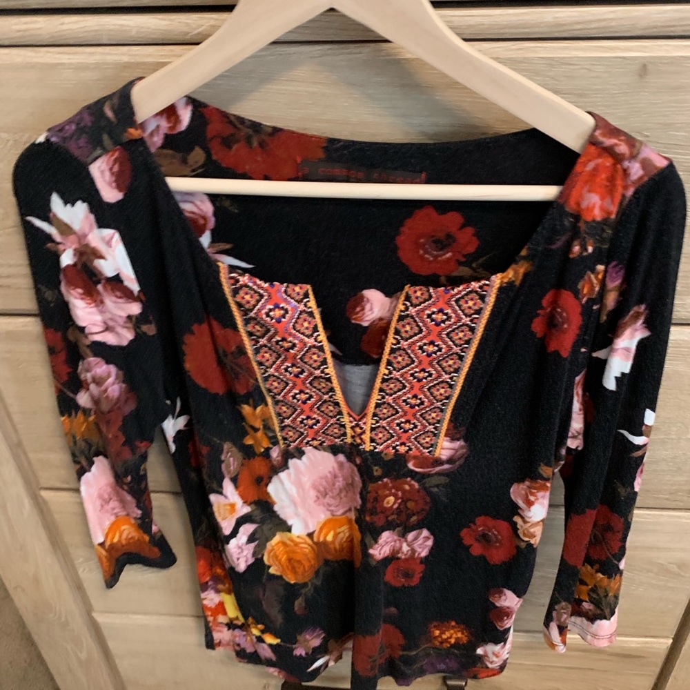 Anthropologie Floral Top Size Small